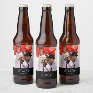 Foto Abzeichen   SAVE THE DATE   Bier-Etikett Bierflaschenetikett