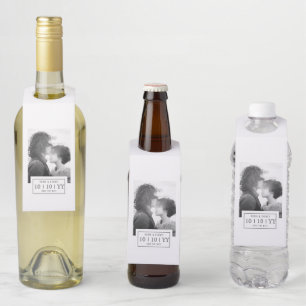 Foto Abzeichen SAVE THE DATE Flasche weiß Flaschenanhänger