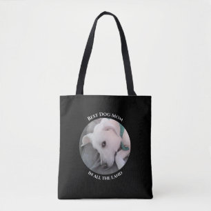 Foto Adorable White Puppy Dog Beste Mama Schwarz Tasche
