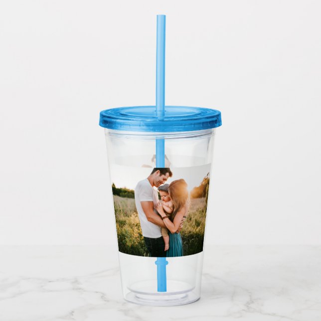 Foto Akryltumbler mit Stroh Acryltrinkbecher (Vorderseite)