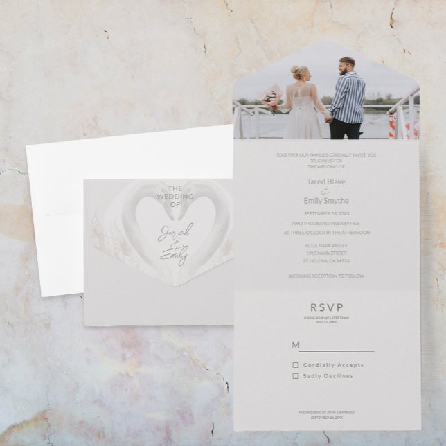 Foto alles in einer Hochzeit einladen All In One Einladung (Add Photo All in One Wedding Invite)
