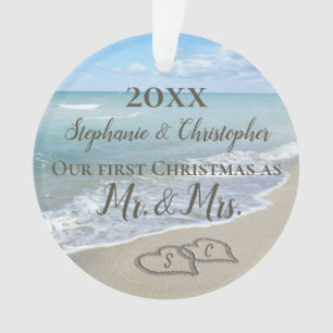 Foto am Back First Christmas Together Beach Ornament