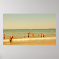 Foto am Strand unscharf. Leute, die sich entspanne