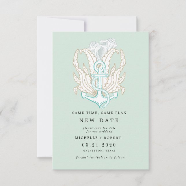 Foto an der Küste Ändern Sie das Datum Einladung (Vorderseite)