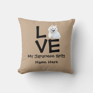Foto ändern Text Japanischer Spitz-Liebe Hund Kissen