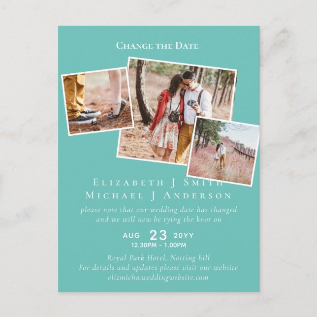 FOTO ändert die Datumspläne Aufschieben JEDES Erei Postkarte (Vorderseite)