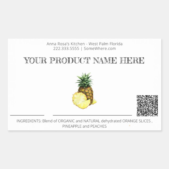 *~* Foto AP30 DEHYDRATED Fruit QR Rechteckiger Sti Rechteckiger Aufkleber (Vorderseite)