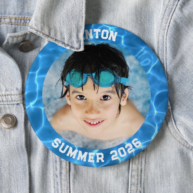 Foto Aqua Blue Schwimmbad Rahmen Button (Beispiel)