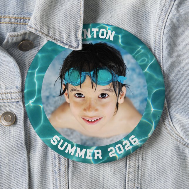 Foto Aqua Green Schwimmbad Rahmen Button (Beispiel)