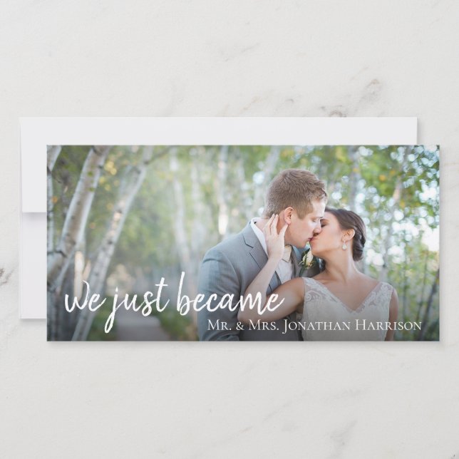 Foto Aquarell Nur verheiratet Empfang Save The Date (Vorderseite)