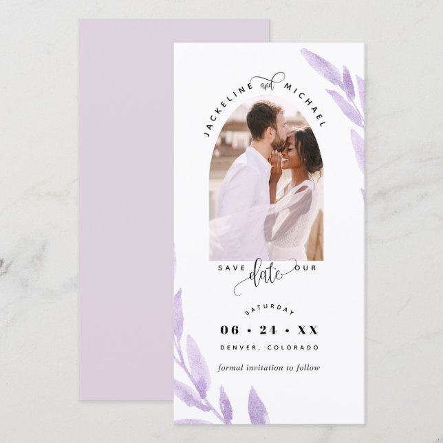 Foto Arch, Mauve Wedding speichern das Date-Leseze (Vorne/Hinten)