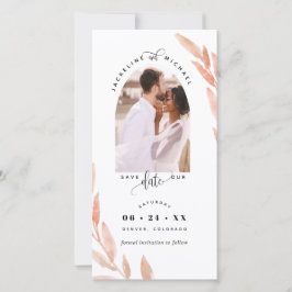 Foto Arch, Peach Wedding Save the Date Lesezeichen