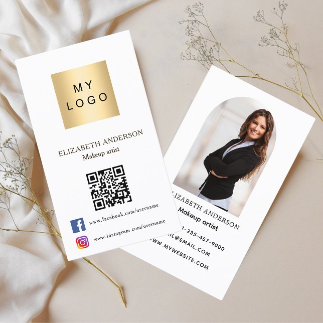 Foto arch Qr kodieren Social Media Markenfarbe Visitenkarte (Von Creator hochgeladen)