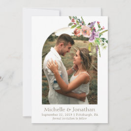 Foto Arch Trendy Sage Green Boho Blume Hochzeit Save The Date