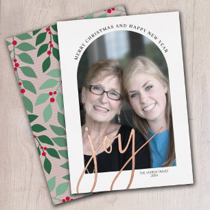 Foto Arch Vertical - JOY Rose Gold Folien Feiertagskarte