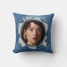 Foto auf einem Denim-Kissen Kissen