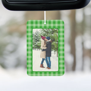Foto auf grünem Gingham-Karo Autolufterfrischer