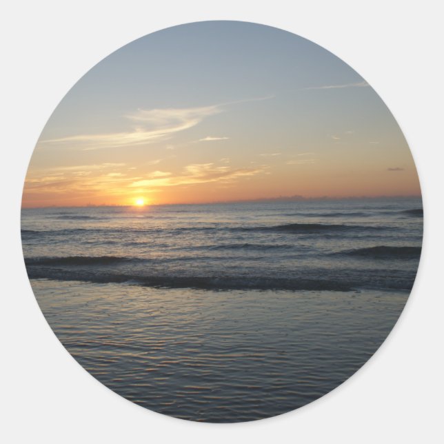 Foto-Aufkleber für den Sonnenaufgang am Ozean Runder Aufkleber (Vorderseite)