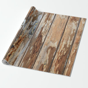Foto aus braunem Holz Geschenkpapier