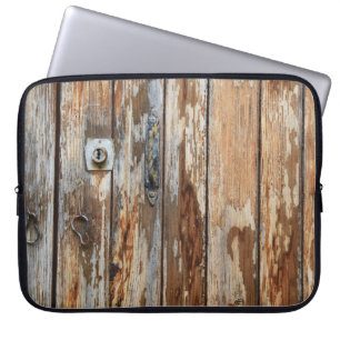 Foto aus braunem Holz Laptopschutzhülle