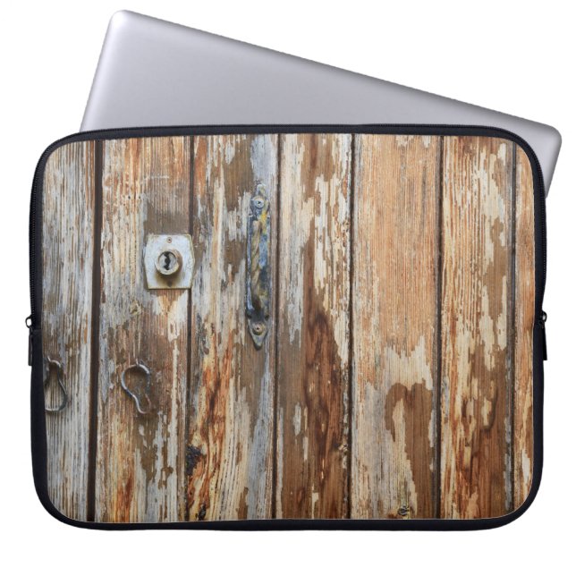 Foto aus braunem Holz Laptopschutzhülle (Vorderseite)