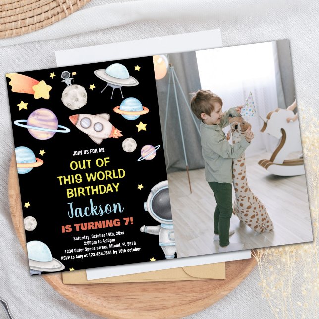 Foto aus dieser Welt Geburtstag Geburtstag Einladung (Photo Out of this world birthday Birthday Invitation)