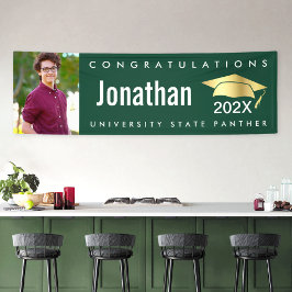 Foto aus grünem Abschluss Banner