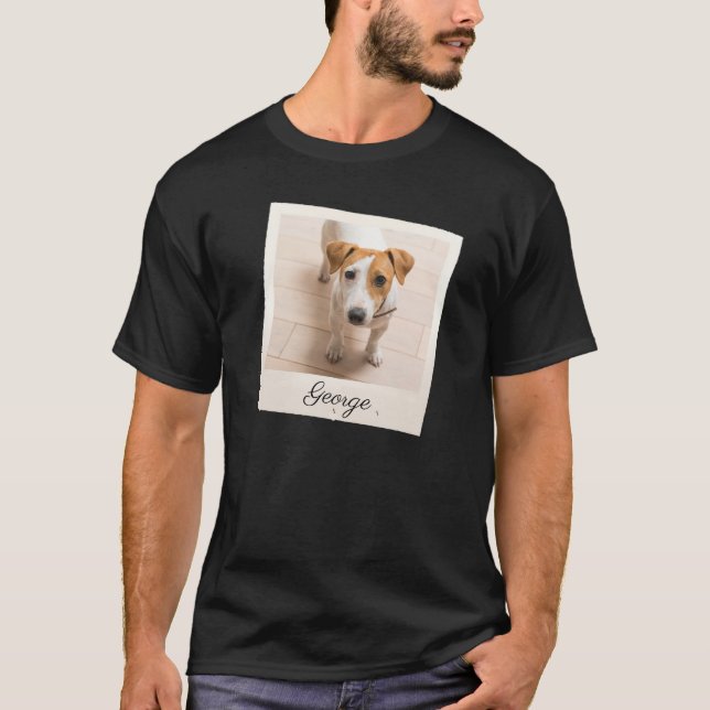 Foto aus Holz rustikal Personalisiert T-Shirt (Vorderseite)