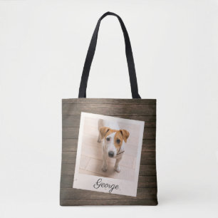 Foto aus Holz rustikal Personalisiert Tasche