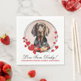 Foto aus schwarzem und schwarzem Oberhund Serviette