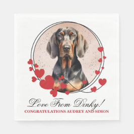 Foto aus schwarzem und schwarzem Oberhund Serviette