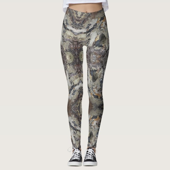 Foto aus Treibholz Marmorküste Leggings (Vorderseite)