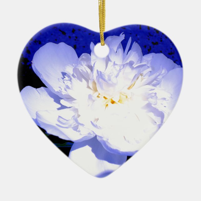 Foto aus weißem und lila Peony Keramikornament (Vorne)