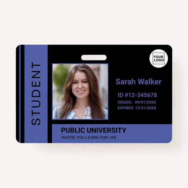 Foto-Ausweis-Universität blau Ausweis (Vorderseite)