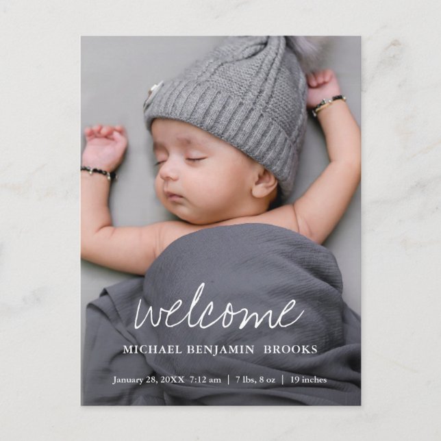 Foto Baby Ankündigung Postkarte (Vorderseite)
