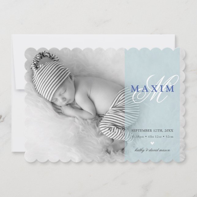 FOTO BABY ANNOCEMENT Initial Overlay Ankündigung (Vorderseite)