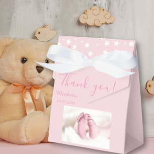 Foto Baby Dusche Party Rosa Geschenkschachtel