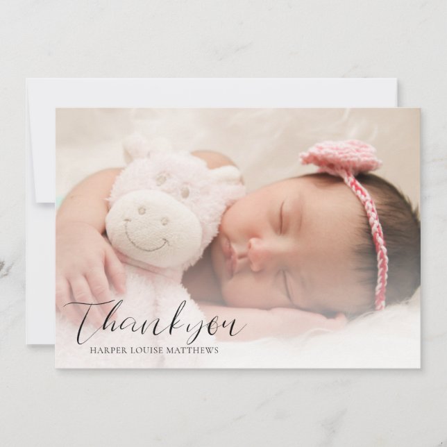 Foto Baby Dusche Vielen Dank Ankündigung Karte (Vorderseite)