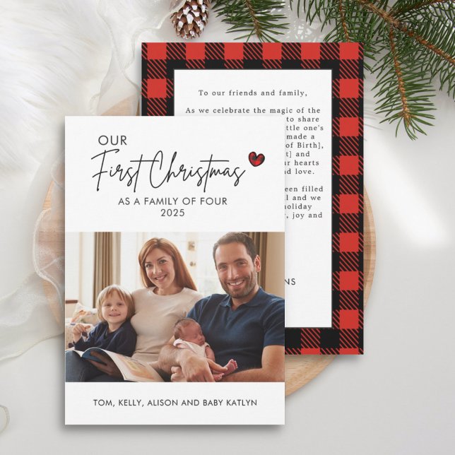 Foto Baby First Christmas Geburtserklärung Feiertagskarte (Von Creator hochgeladen)