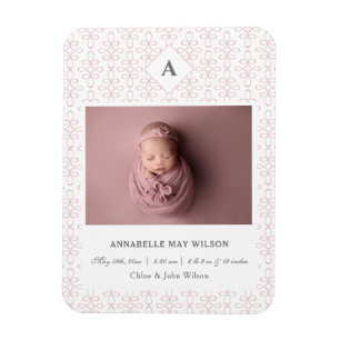 Foto Baby Girl Name Geburtsankündigung Magnet