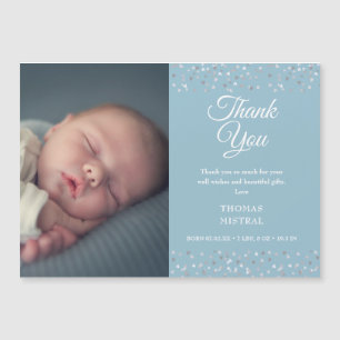 Foto Baby Junge Danke Geburt Ankündigung
