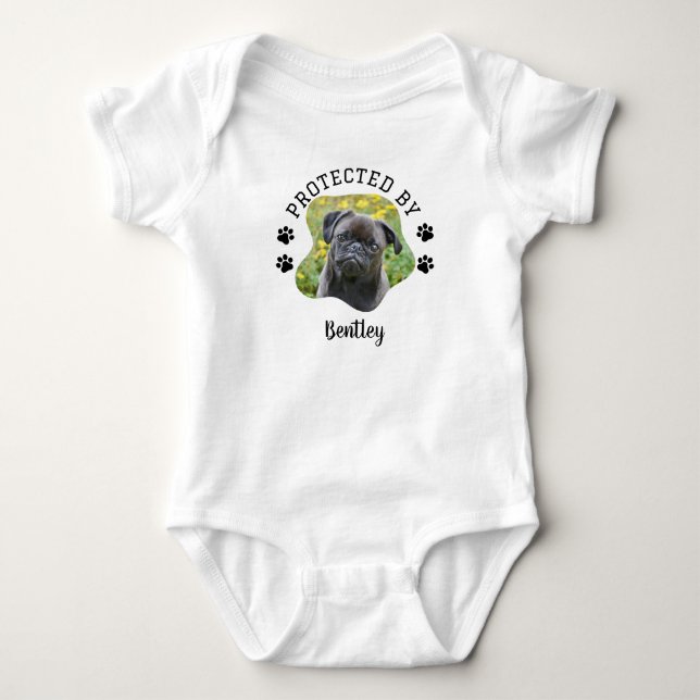 Foto Baby Kleidung durch Hunde Personalisiert gesc Baby Strampler (Vorderseite)