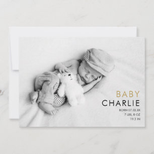 Foto Baby Moderne Gold Liebe Herzlich willkommen i Karte
