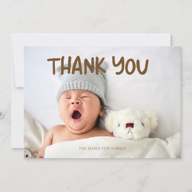 Foto Baby Shower Bible Verse Vielen Dank Dankeskarte (Vorderseite)