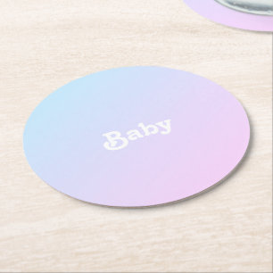 Foto Babydusche, Geburtstag Runder Pappuntersetzer