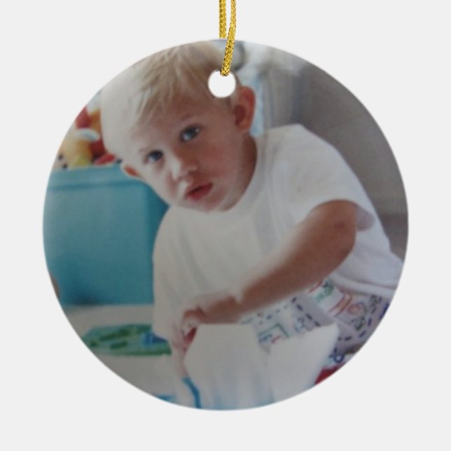 Foto Babys Erste Weihnachten Keramik Ornament (Vorne)