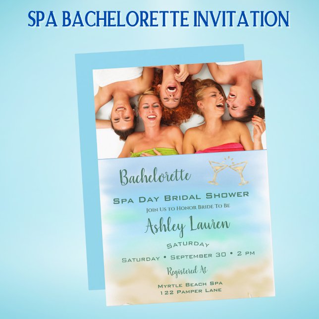 Foto Bachelorette Brautparty Wellness-Center Day Einladung (Von Creator hochgeladen)