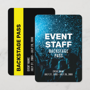 Foto Backstage Pass Staff 3.5 "x5" ID-Abzeichen Einladung