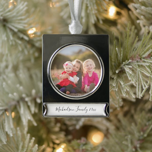 Foto Banner-Ornament Silber (Baum)