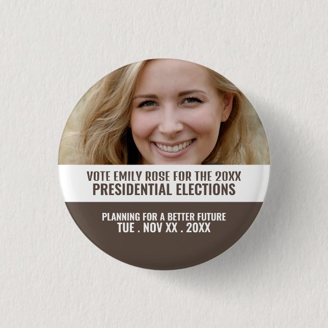 Foto-Banner politische Wahlkampfwerbung Button (Vorderseite)